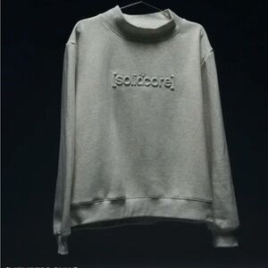 Solid Gray Turtleneck Sweater for Men